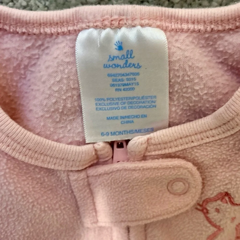 Small Wonders Pink Sleep Sack Soft Wearable Blanket Baby Girl Size 6-9 Months